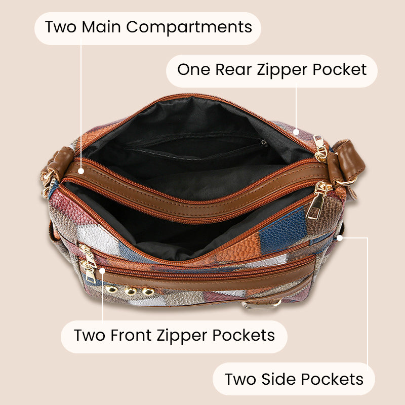 🔥2025 Vente à chaud👜Sac vintage à motif géométrique et bandoulière réglabl