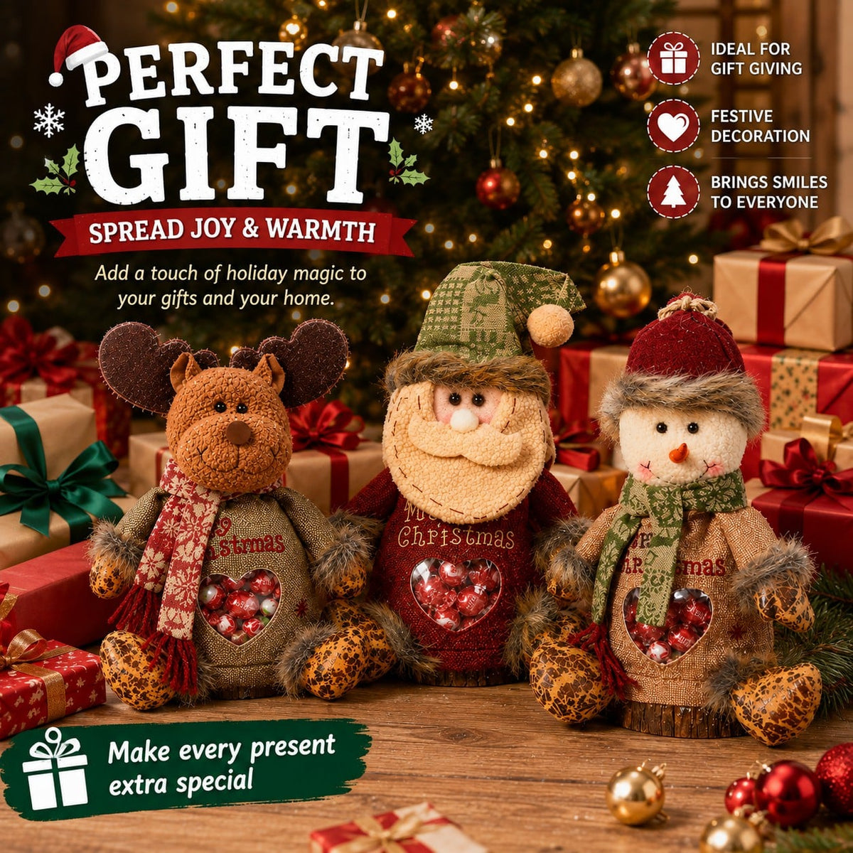 đđ Sacsâcadeaux de NoĂ«l â rĂ©utilisables, spacieux, pour une magie festive