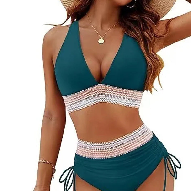 ☀️Vente spéciale d'été : 60% de réductio🏖️Ensembles de bikinis à taille haute avec contrôle du ventre et des couleurs