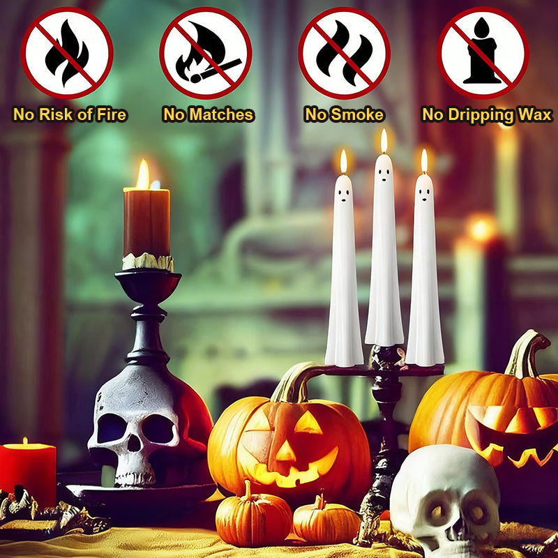 🎃👻 Lumière fantôme télécommandée avec mèche à flamme 3D 👻🎃