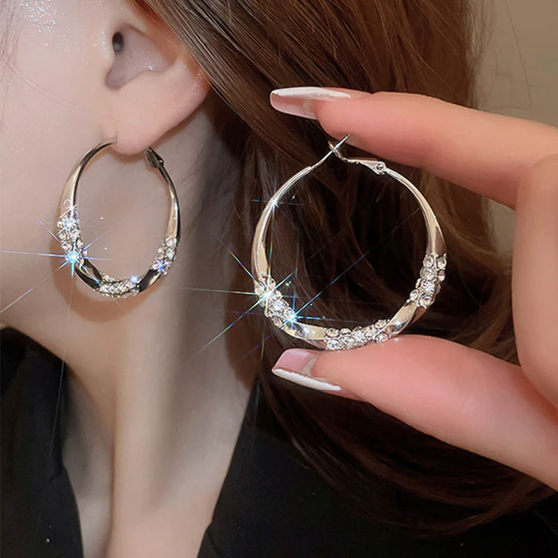 🌸Round earrings with zirconia✨