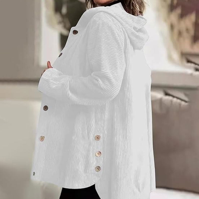 🍂 Veste velours informelle à capuche pour l'automne 🧥