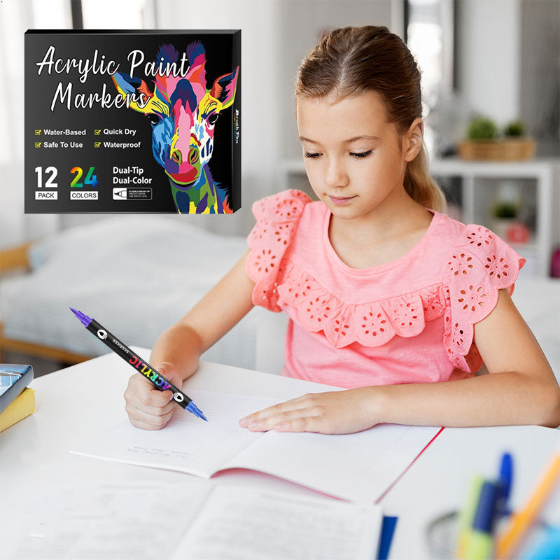 🌈Marqueur acrylique à double pointe