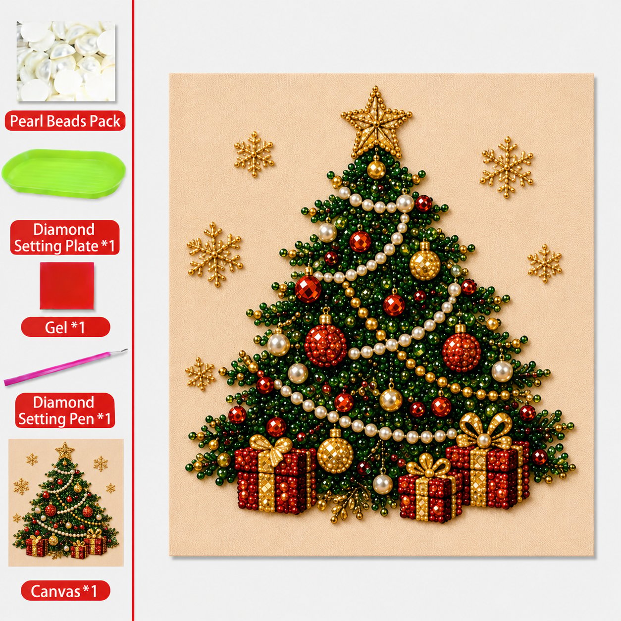 🎄 Illuminez votre Noël : Kit de Peinture Perlée 3D (Cadre inclus !) ✨