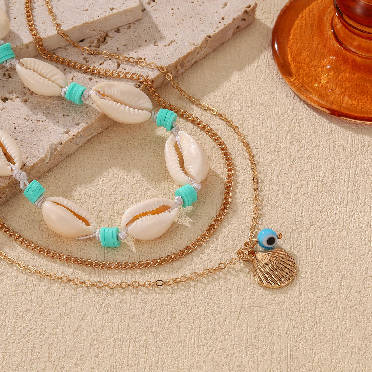 🌊Collier marin avec coquillage et étoile de mer🐚