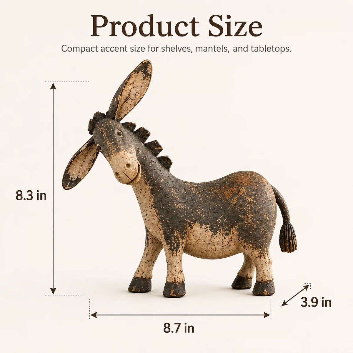 🐴🤎 Statuette d’âne rustique — une touche de douceur pour vos coins préférés