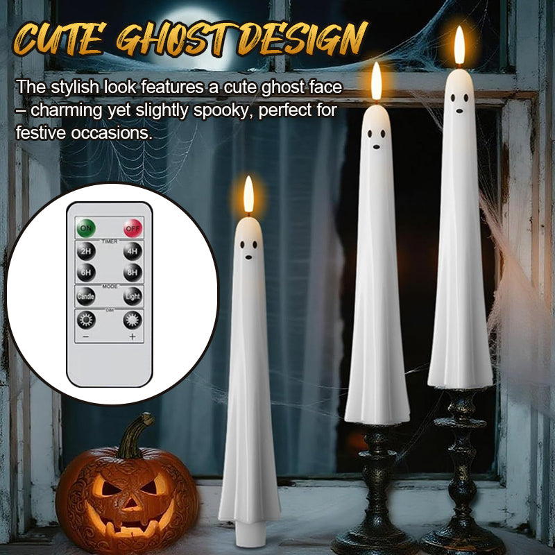 🎃👻 Lumière fantôme télécommandée avec mèche à flamme 3D 👻🎃