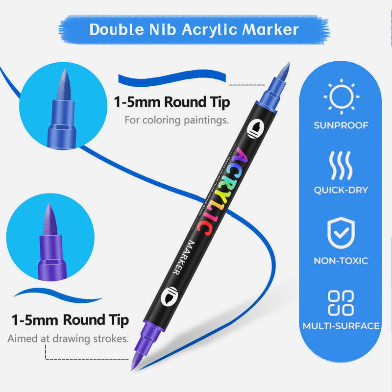 🌈Marqueur acrylique à double pointe