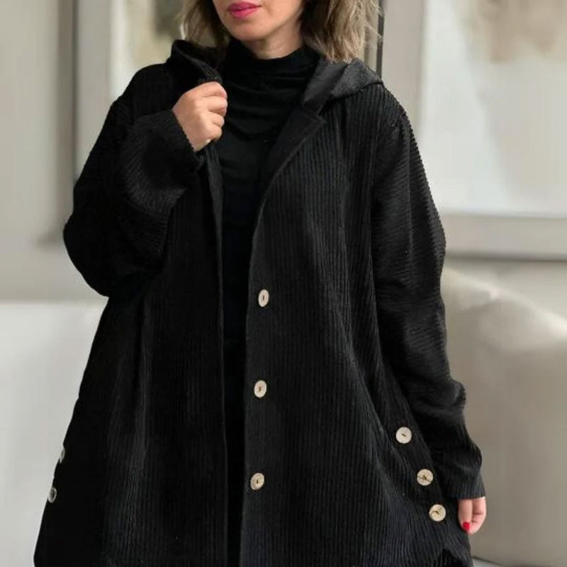 🍂 Veste velours informelle à capuche pour l'automne 🧥