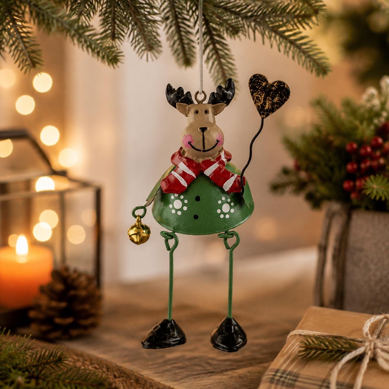 🎄🔔 Suspensions de Noël en métal peint à la main — une touche de vie et de gaité pour votre sapin