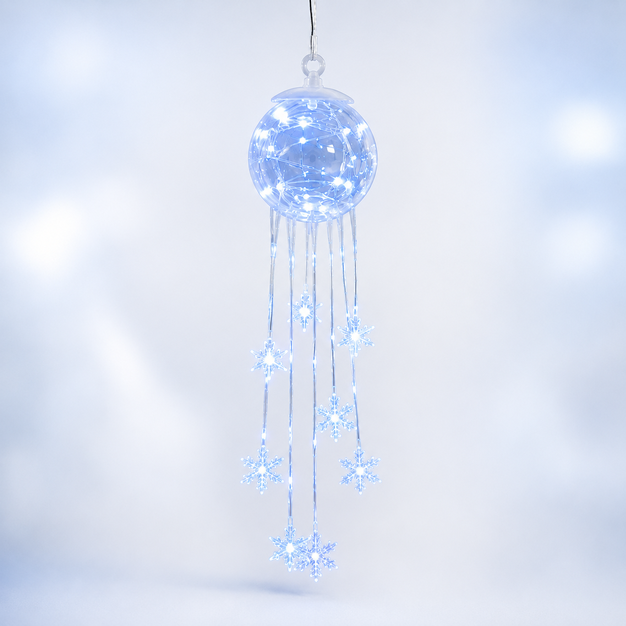 ❄️Cascade de flocons de neige magique d'hiver – Ornement de Noël suspendu à DEL💎