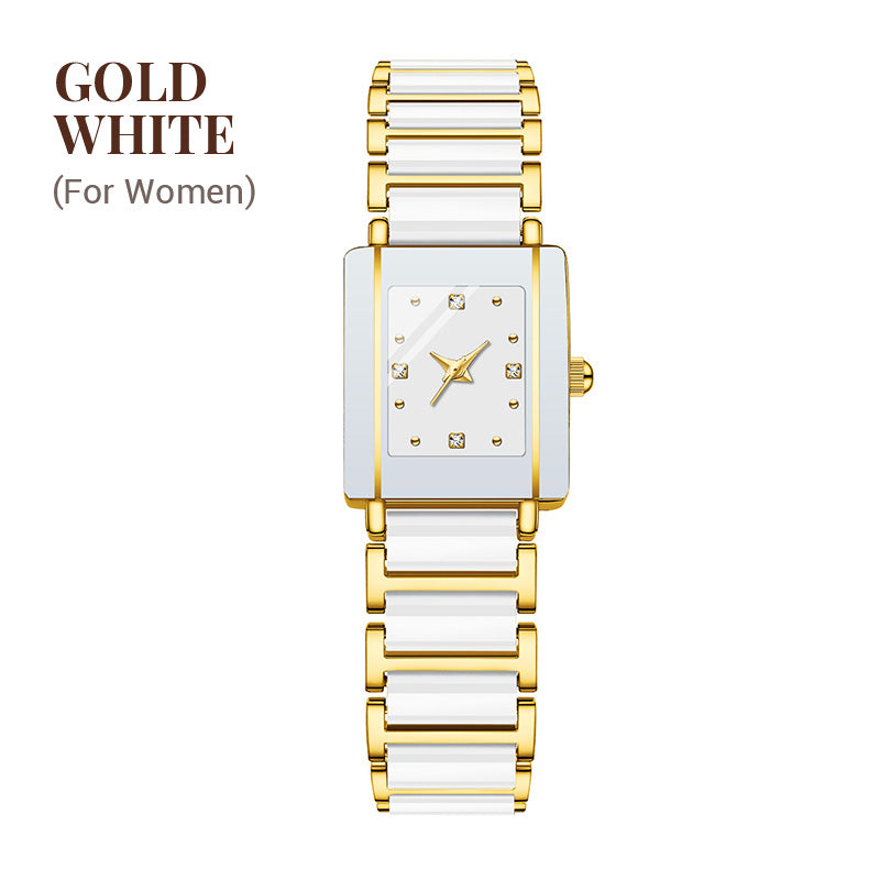 ⌚ Montre à quartz carrée en céramique tendance