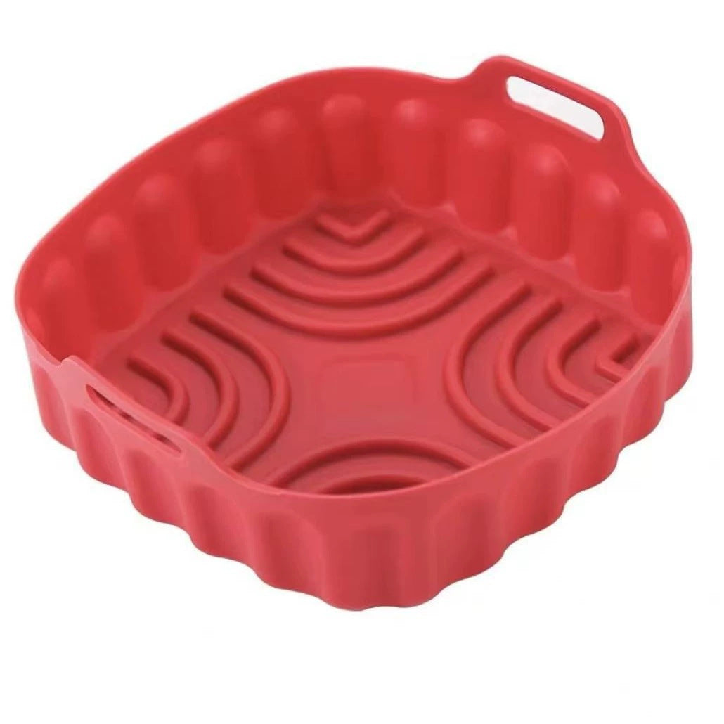 🍳 Panier carré en silicone pour air fryer – base striée, antiadhésif et lavable au lave-vaisselle