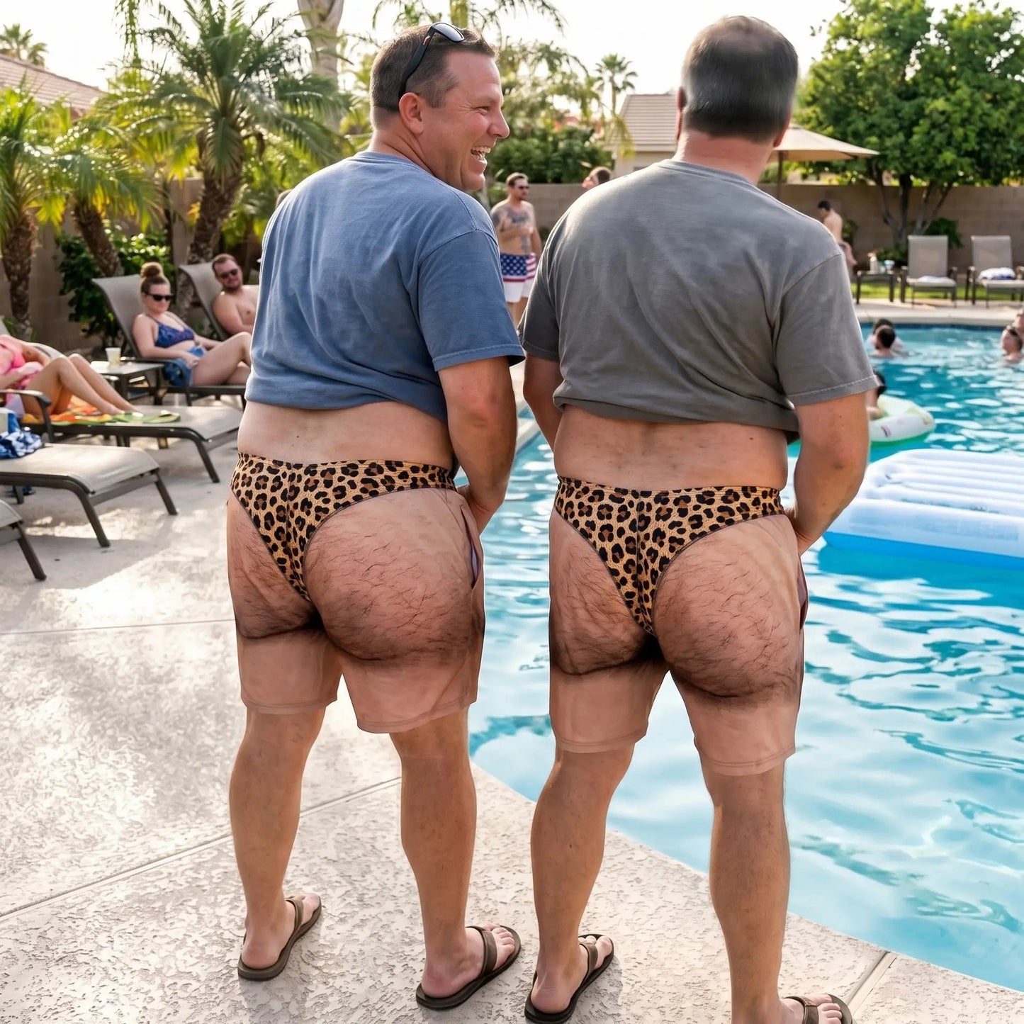 🤣 Maillot de Bain Humoristique "Cheeky Commando" — Effet Trompe-l'Œil Hyper-Réaliste ! 🩳✨