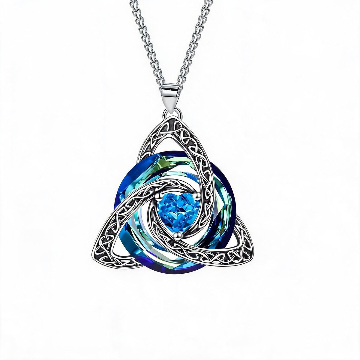 ✨Collier Trinité celtique avec pierre de naissance--un symbole de foi, d'amour et d'unité à porter au quotidien