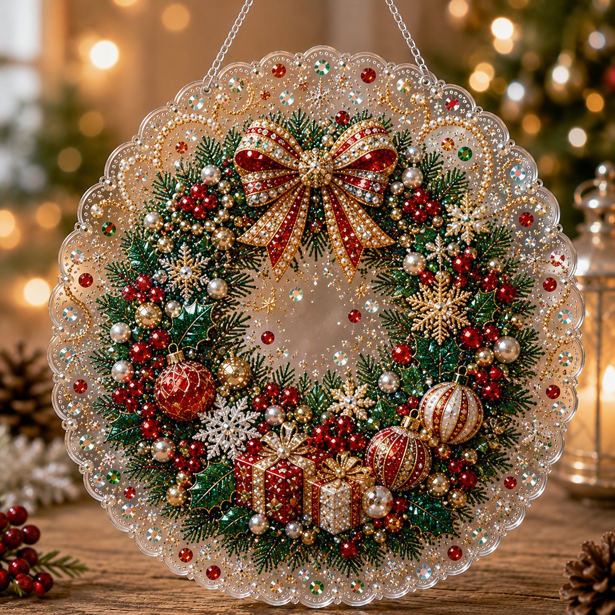 🎄Ensemble de décorations de Noël en perles et diamants | Décorations de Noël artisanales à faire soi-même 🎅💎