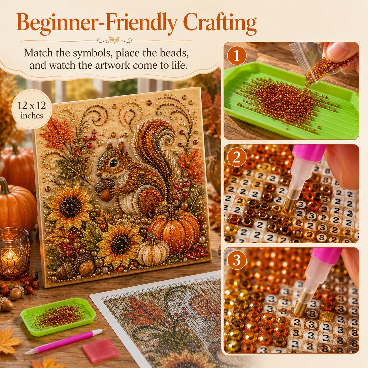 🍂💎 Kit de peinture nacrée d'automne – Activité manuelle relaxante pour créer des œuvres d'art automnales étincelantes 🖌️