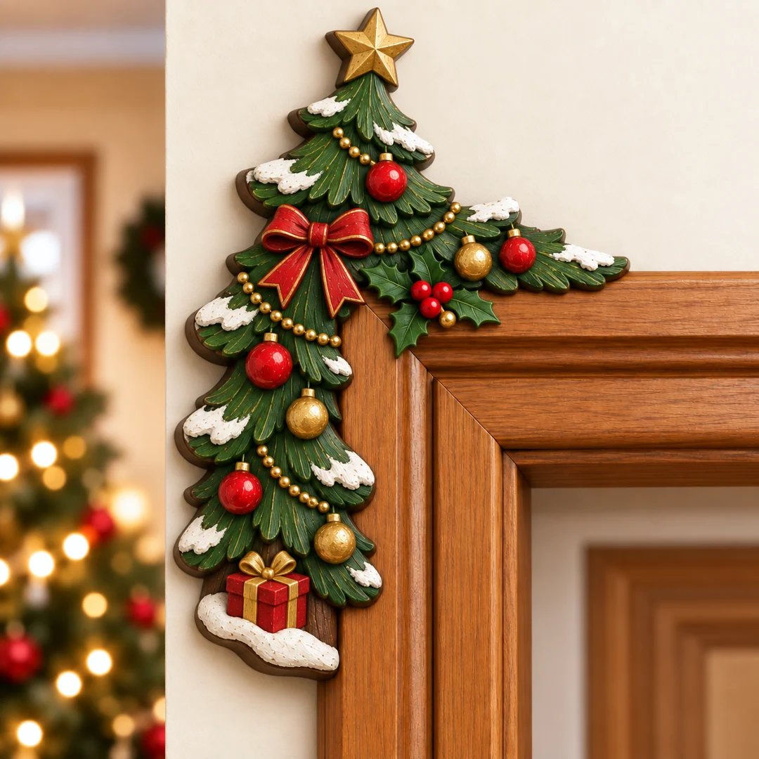 🎅 Décor de coin de porte Père Noël qui dépasse｜8 personnages pour une entrée pleine de malice