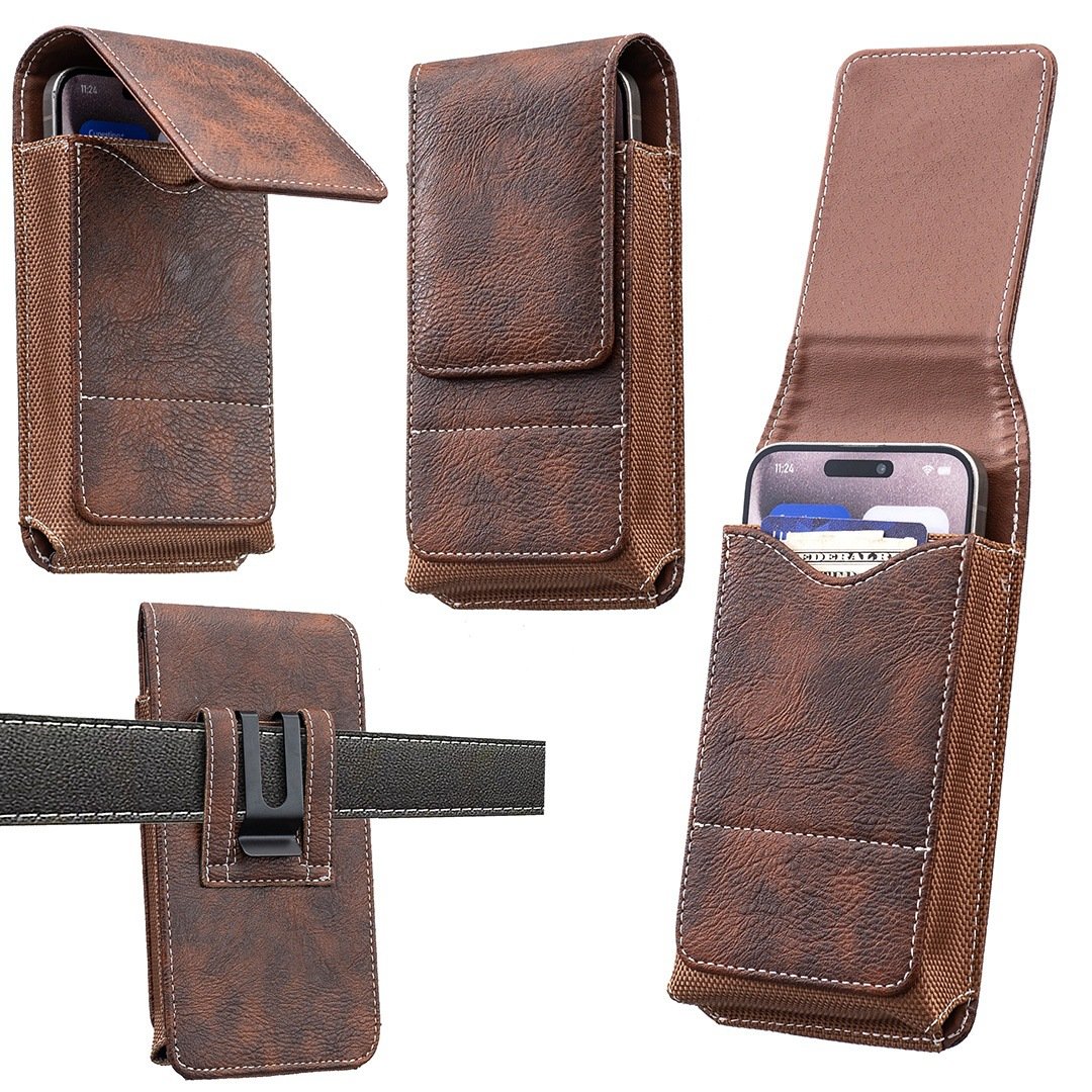 📱Étui de ceinture pour téléphone portable ✨ Étui en cuir multipoches avec porte-cartes
