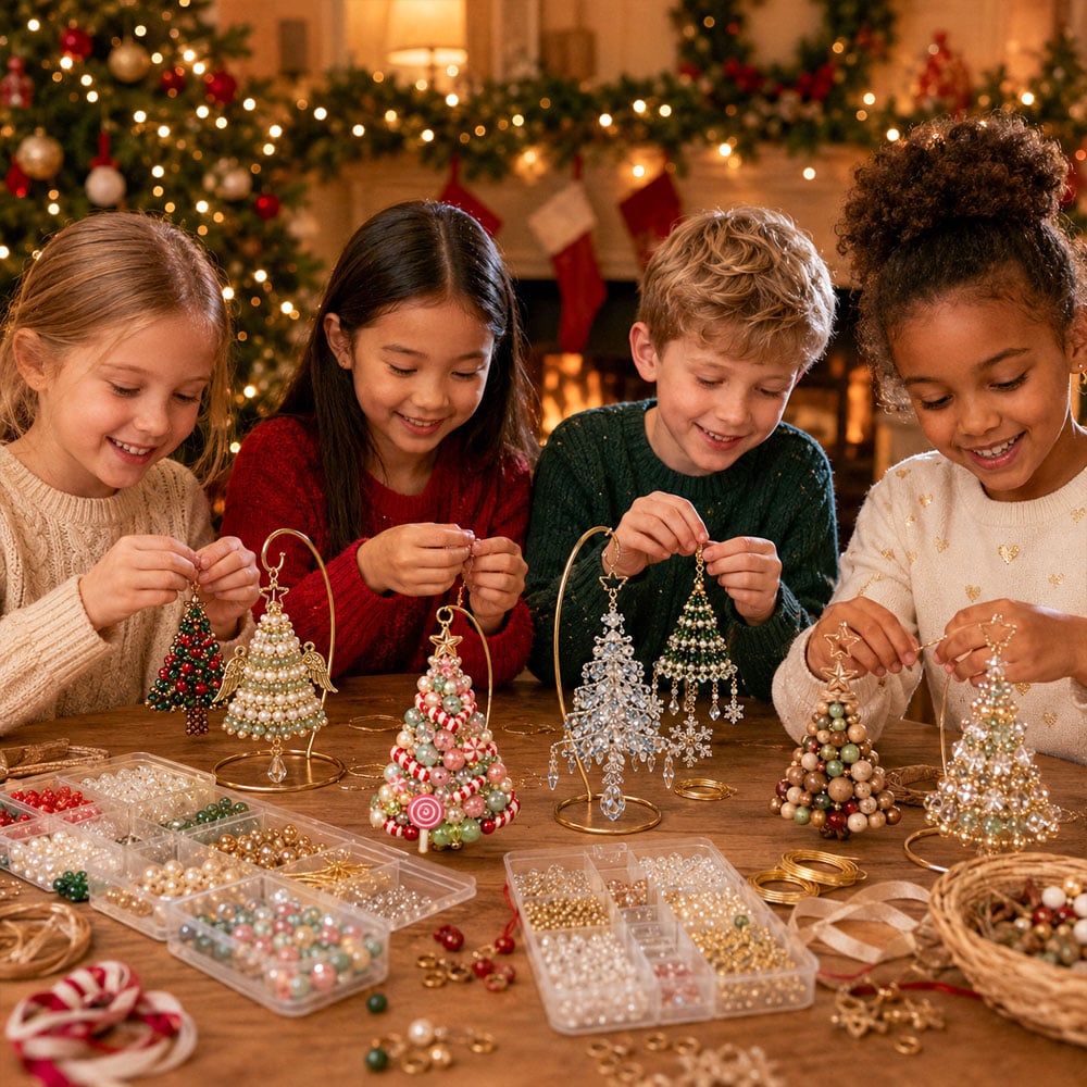 🎄 Kit de décoration de sapin de Noël en perles à faire soi-même - Créez votre propre souvenir étincelant des fêtes ! ✨💎
