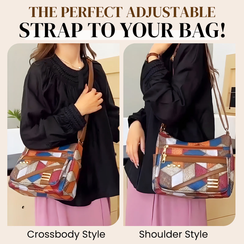 🔥2025 Vente à chaud👜Sac vintage à motif géométrique et bandoulière réglabl