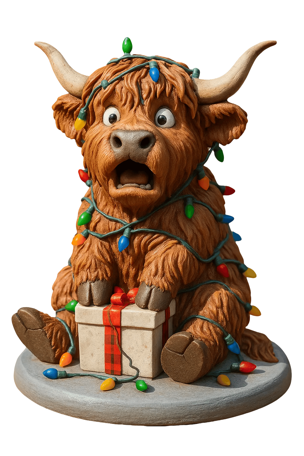 🐮Calendrier de l'Avent Vache Highland 2025🎄 - Poupée 3D Vache Highland Faite Main (24 pièces)