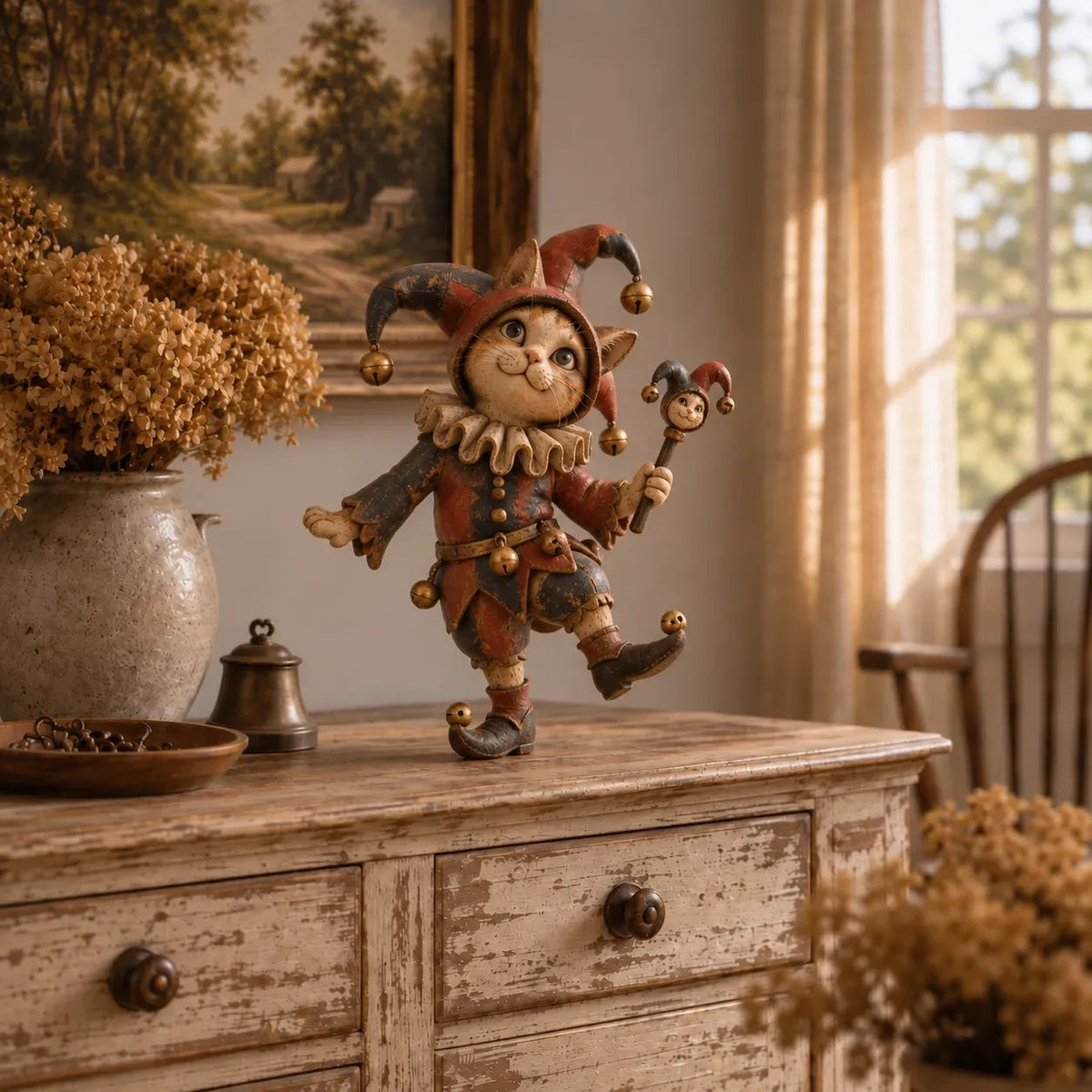 👑Cour médiévale des chats--5 figurines décoratives au charme vintage🐱