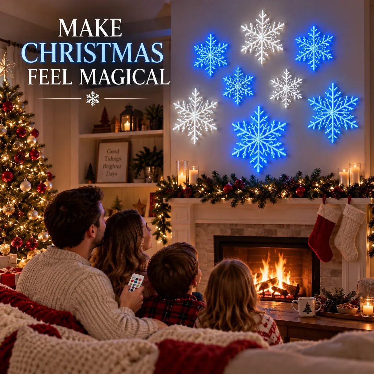 ❄️✨ Guirlande murale LED flocons de neige — accrochez‑la et transformez votre intérieur en paysage hivernal