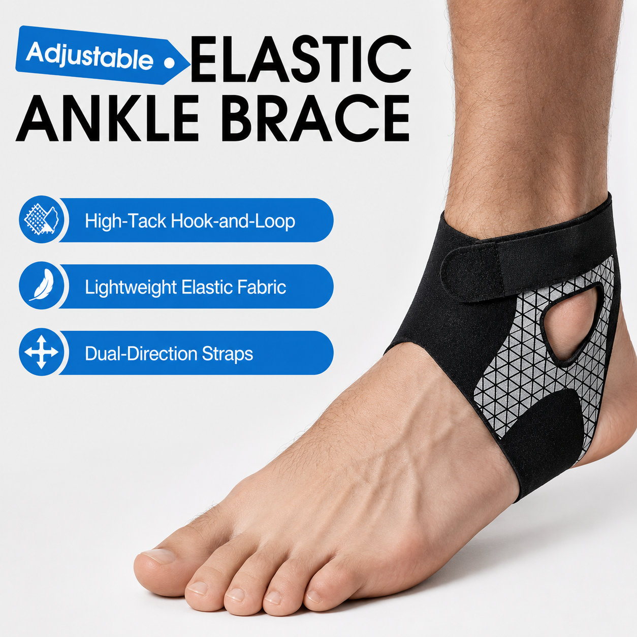 🏃‍♂️ Attelle de cheville élastique ajustable – Retrouvez votre démarche et votre stabilité ! ✨