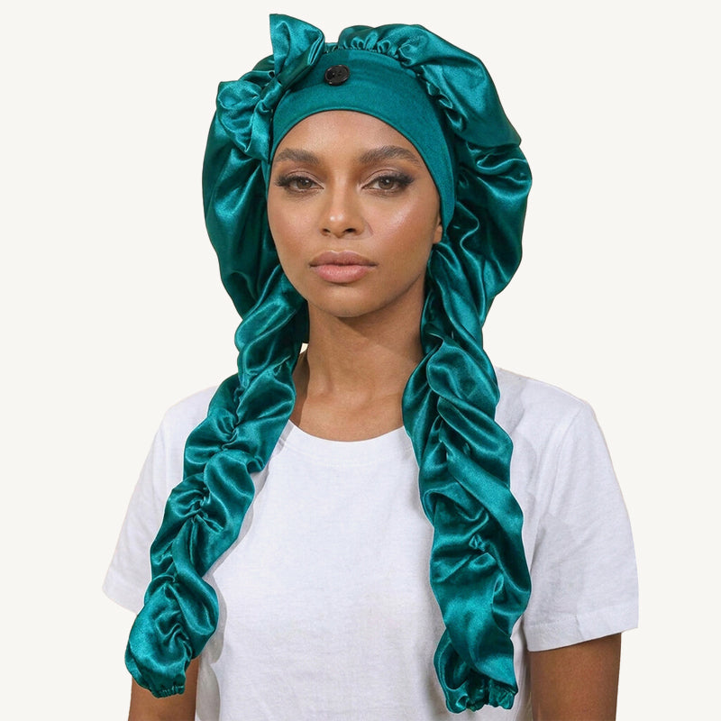 ✨Bonnet de nuit en soie antidérapant avec nœud papillon❤️Parfait pour une bonne nuit de sommeil