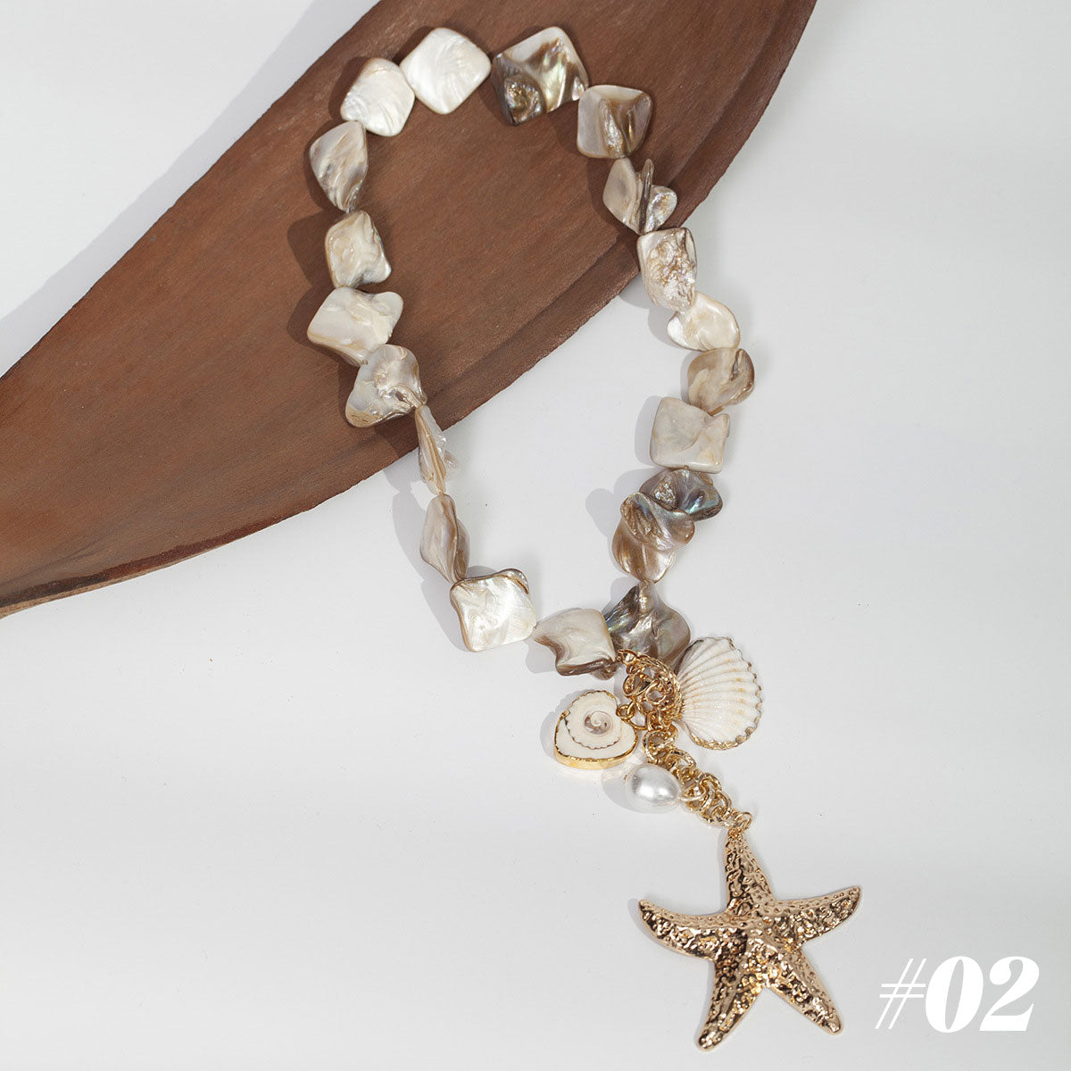 🌊Collier marin avec coquillage et étoile de mer🐚
