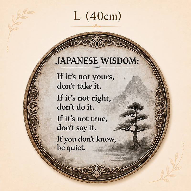 🍂 Panneau vintage avec citation de sagesse orientale