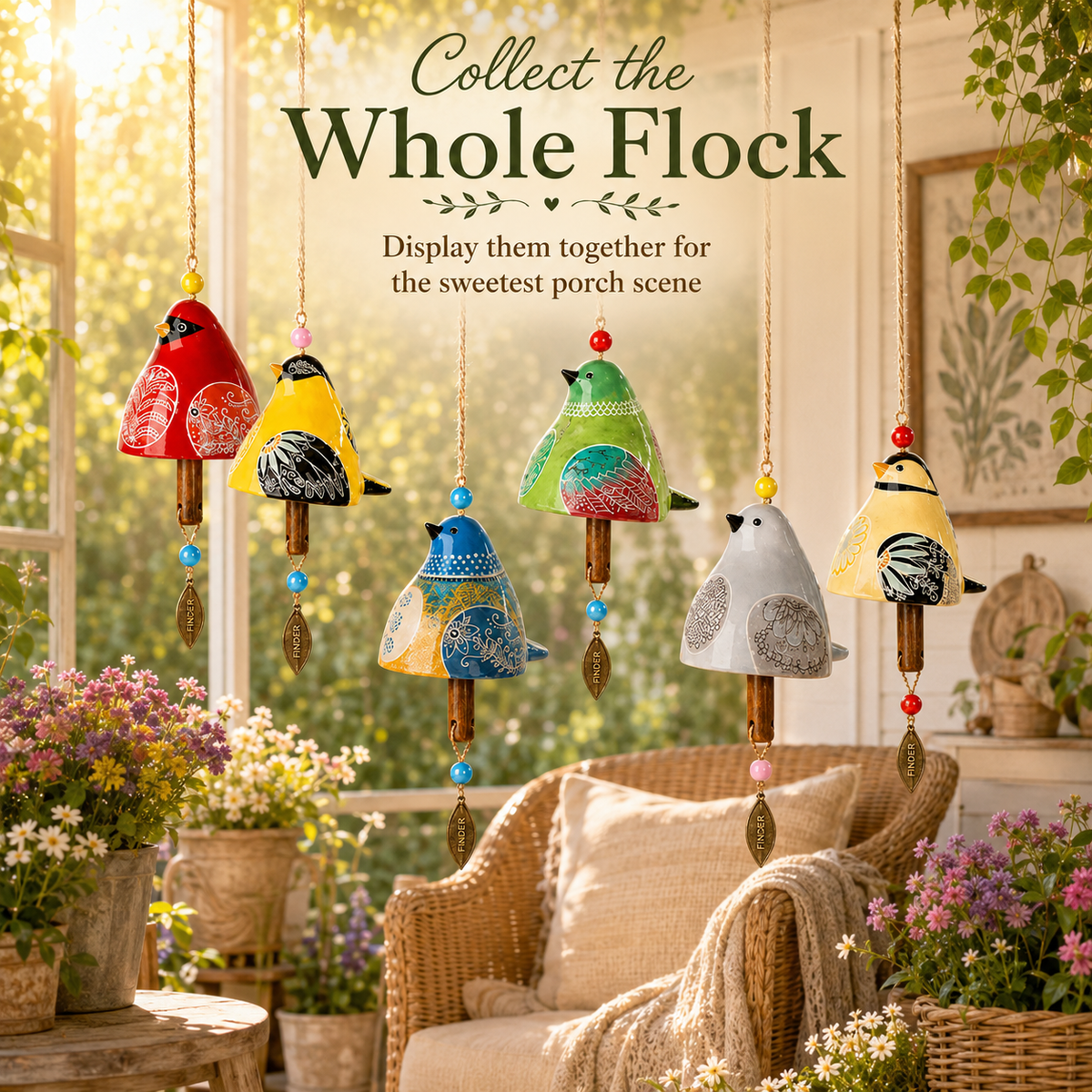 🐦 Oiseaux de jardin à suspendre – Six petites couleurs qui font chanter votre coin de jardin