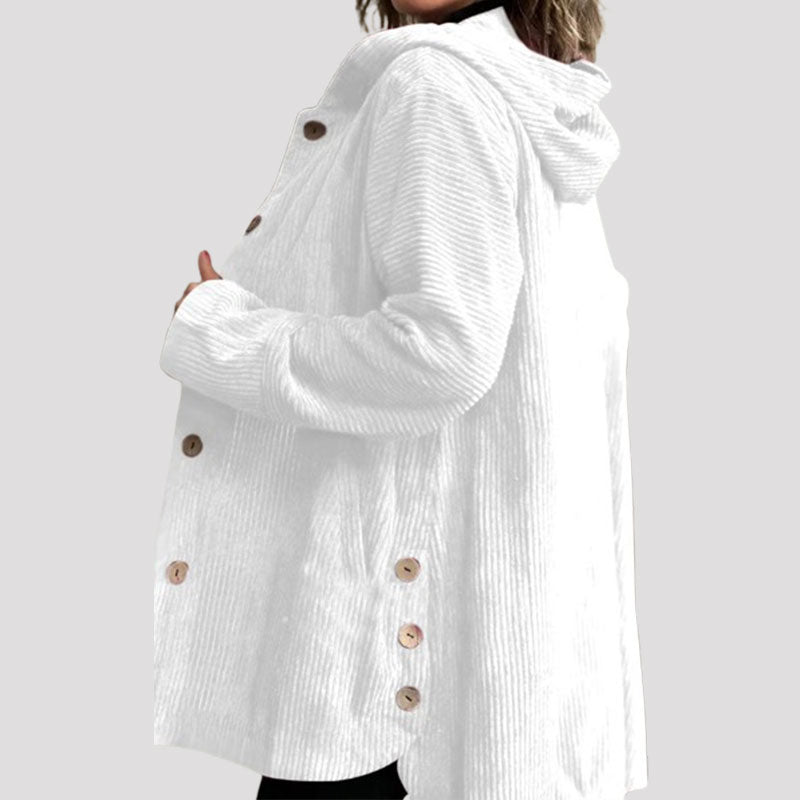 🍂 Veste velours informelle à capuche pour l'automne 🧥
