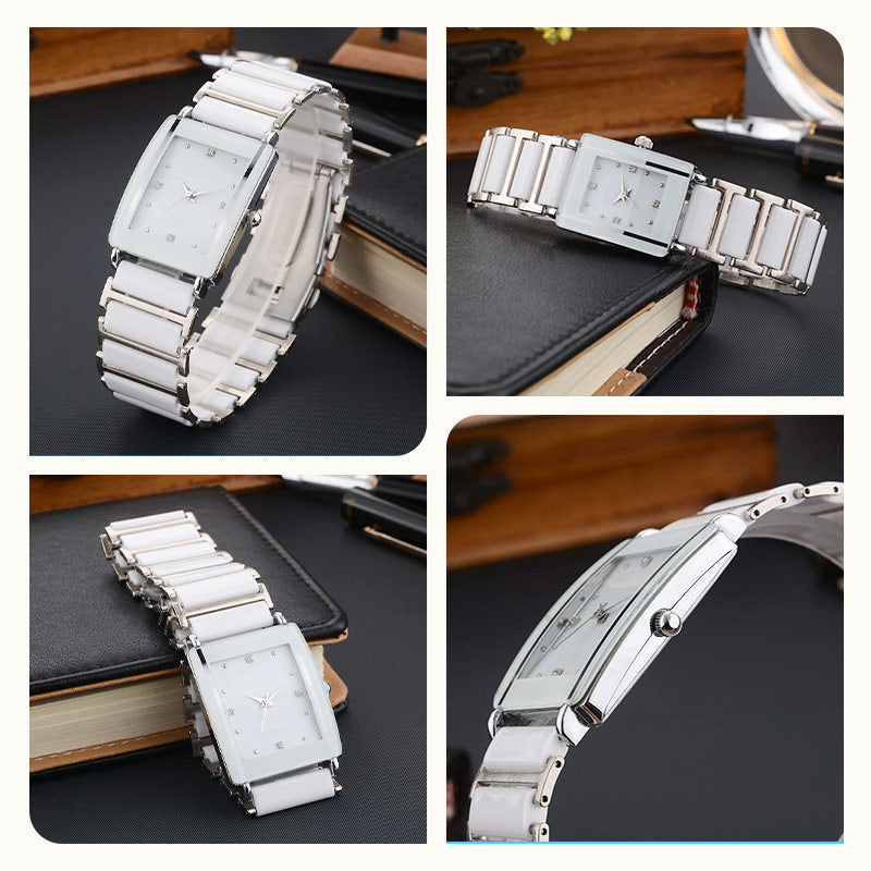 ⌚ Montre à quartz carrée en céramique tendance