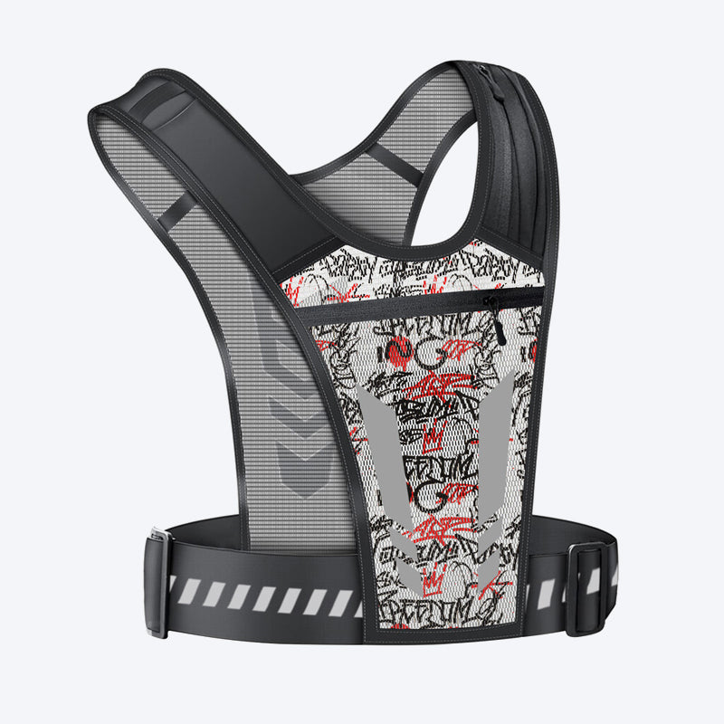🏃Gilet de course « mains libres » — Rangement pour gourde et téléphone, et éléments réfléchissants pour la sécurité