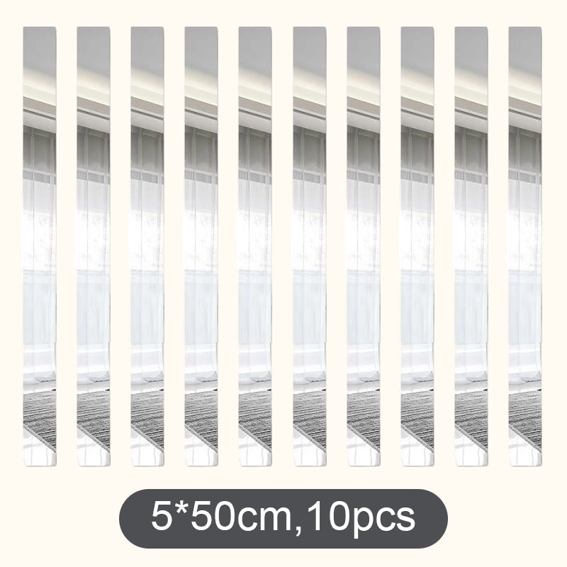 ✨ Stickers muraux miroir en bande longue : Décoration réfléchissante moderne à décoller et à coller ! 🪞