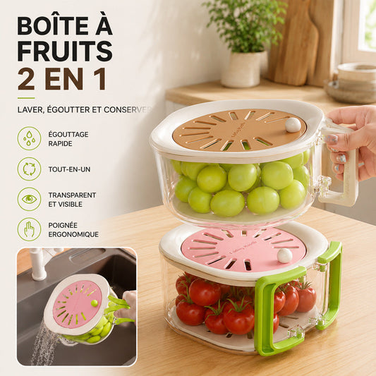 🍇Panier de Drainage Télescopique 2-en-1 – Lavez, Égouttez & Conservez ! 🧺✨