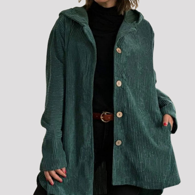 🍂 Veste velours informelle à capuche pour l'automne 🧥