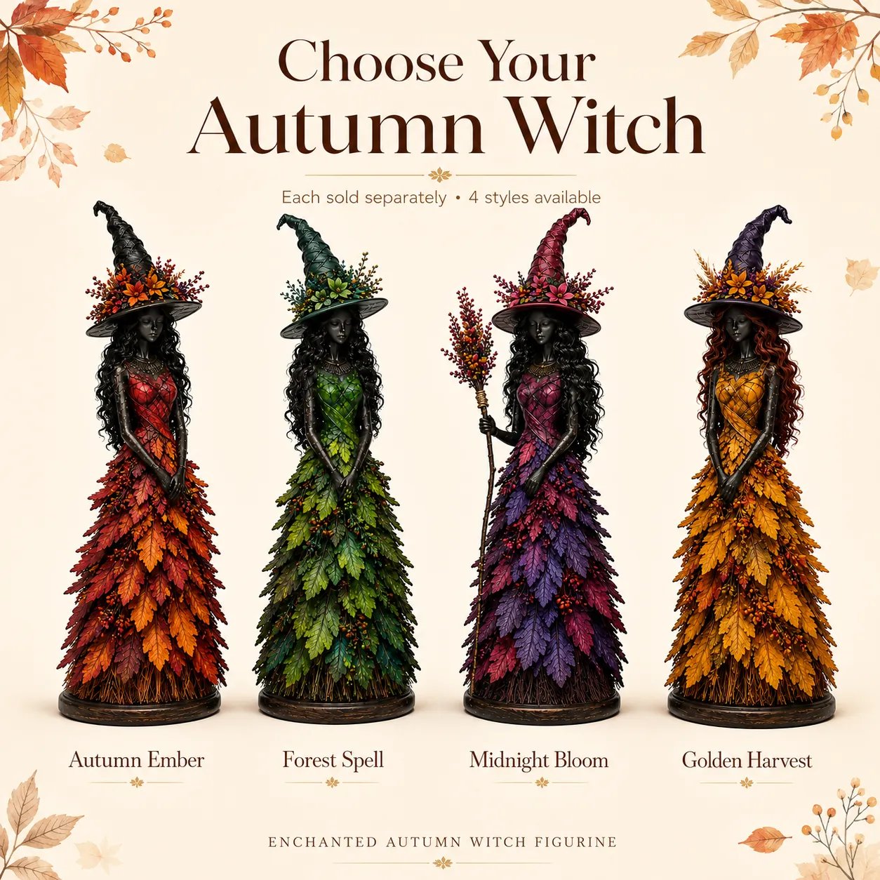 💥DERNIER JOUR -49% - 🧙 Figurine de sorcière d'automne enchantée (📦Achetez-en 3, livraison gratuite)