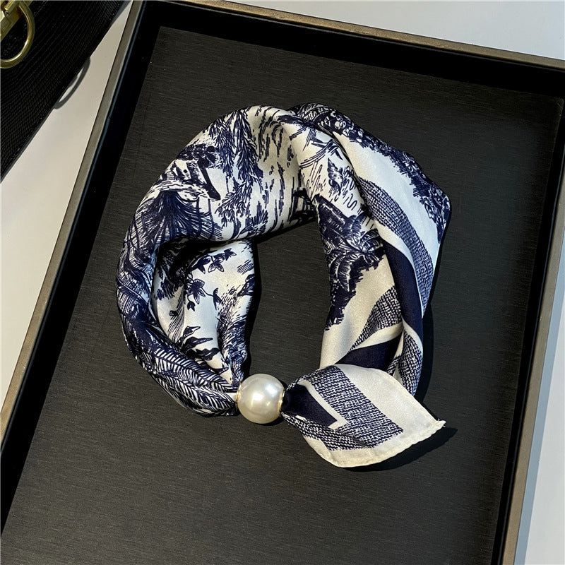 🤍 Collier foulard en perles avec fermoir magnétique - Un style instantané en quelques secondes ! ✨📦