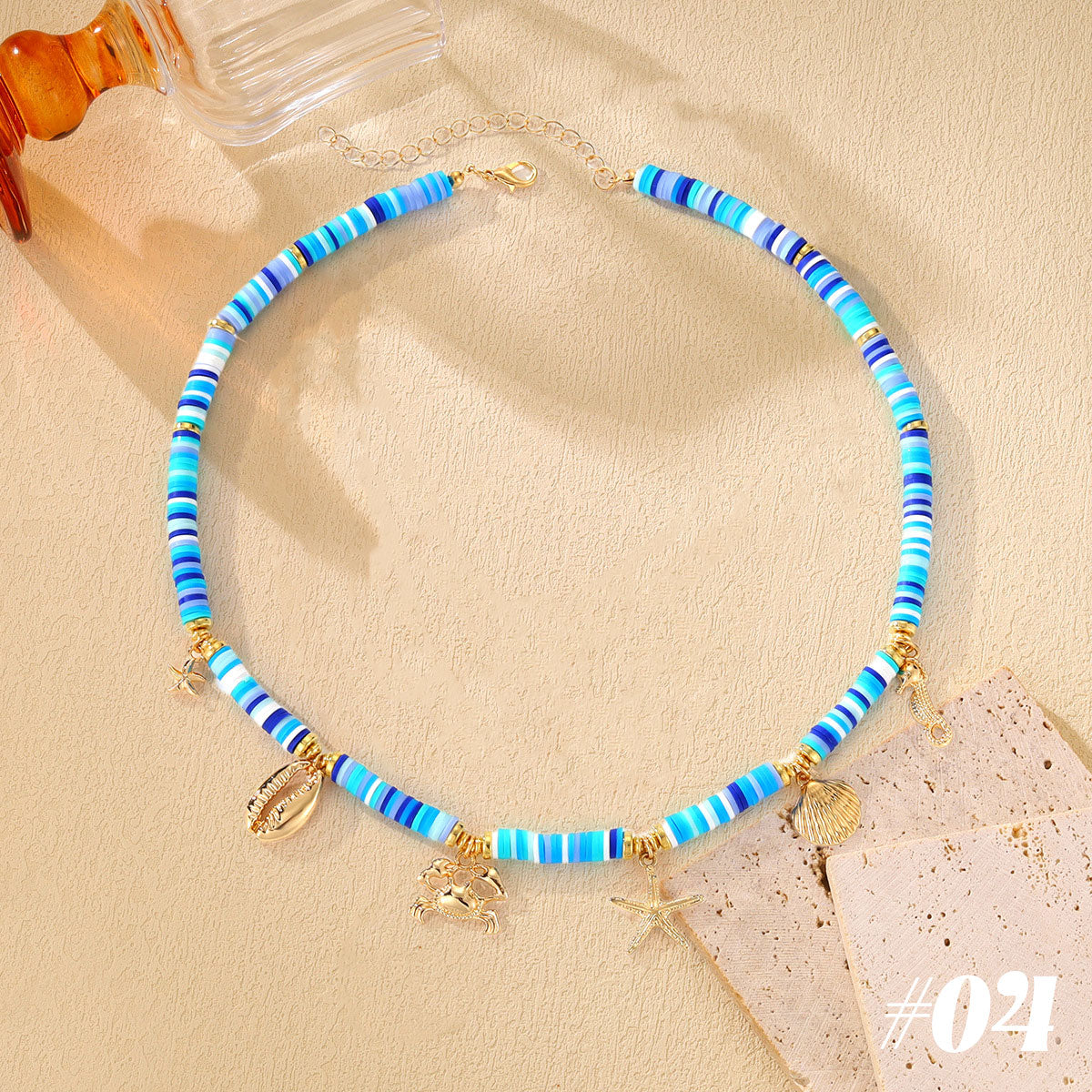 🌊Collier marin avec coquillage et étoile de mer🐚