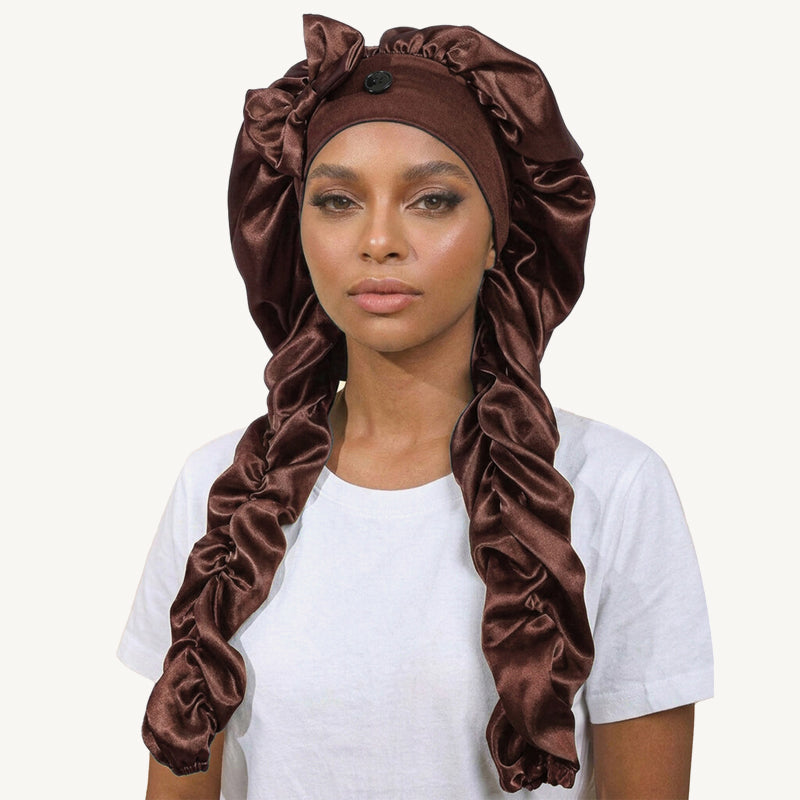 ✨Bonnet de nuit en soie antidérapant avec nœud papillon❤️Parfait pour une bonne nuit de sommeil