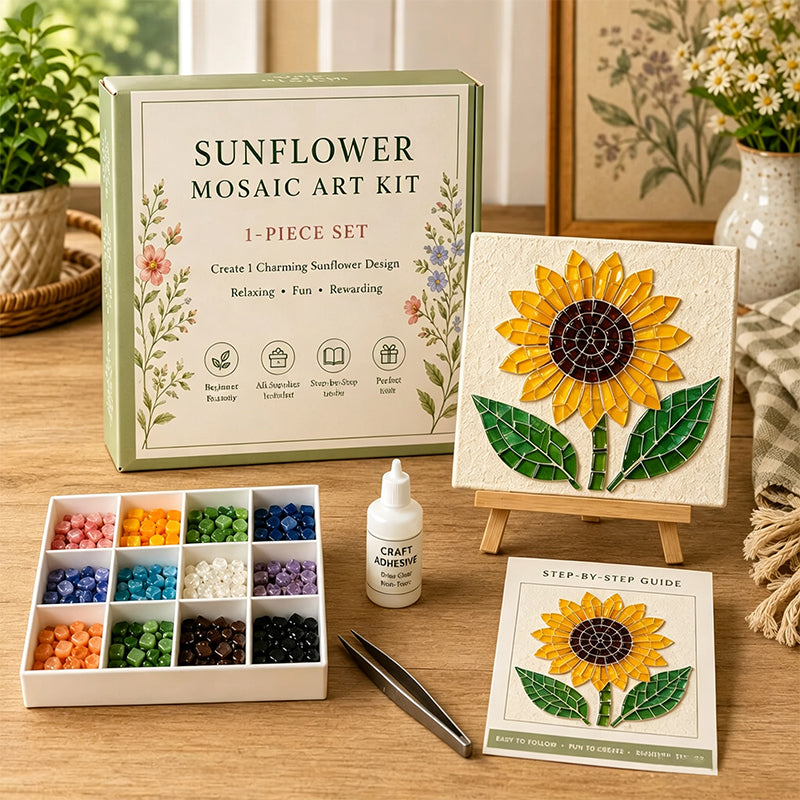 🌻🏡 Kit de mosaïque DIY pour jardin de cottage – Créez votre propre chef-d'œuvre
