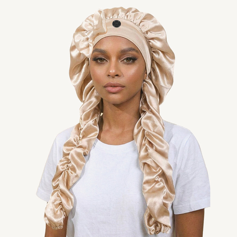 ✨Bonnet de nuit en soie antidérapant avec nœud papillon❤️Parfait pour une bonne nuit de sommeil