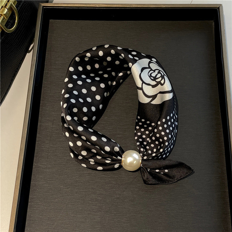 🤍 Collier foulard en perles avec fermoir magnétique - Un style instantané en quelques secondes ! ✨📦