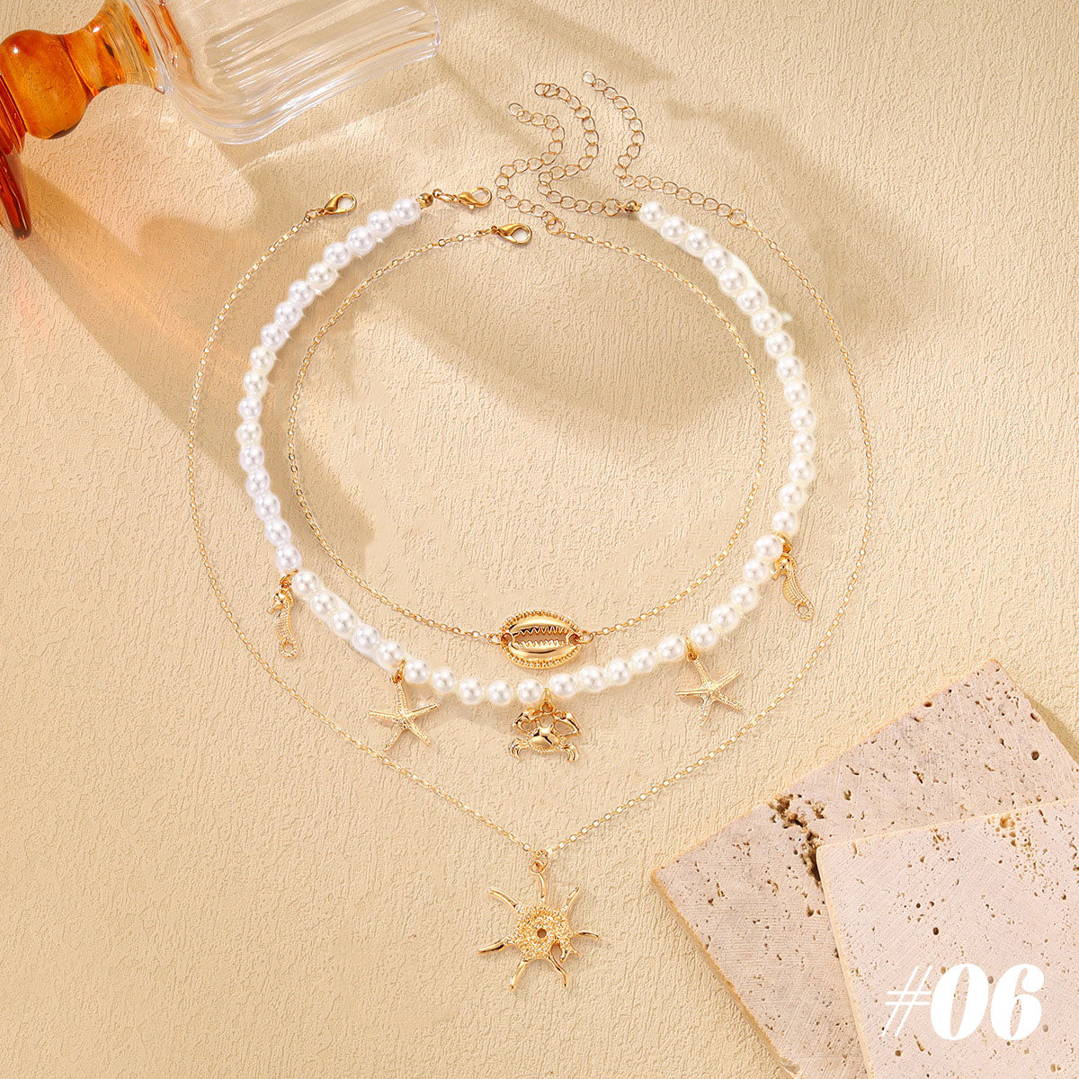 🌊Collier marin avec coquillage et étoile de mer🐚