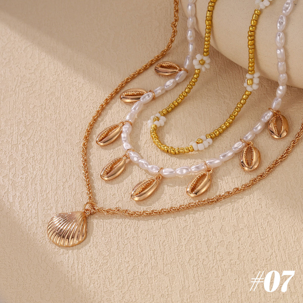 🌊Collier marin avec coquillage et étoile de mer🐚