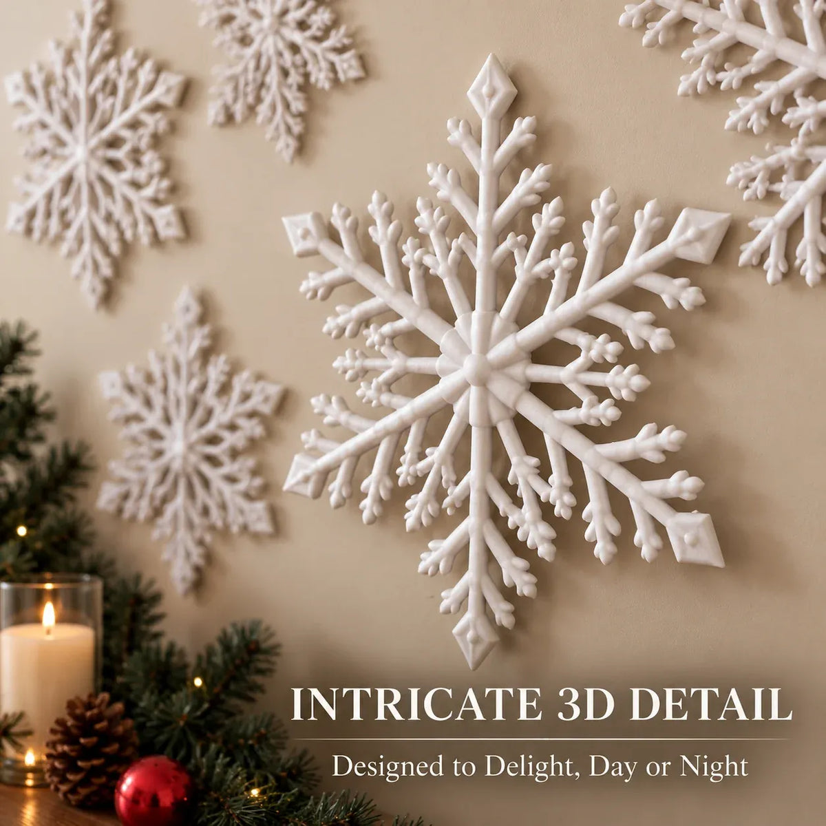 ❄️✨ Guirlande murale LED flocons de neige — accrochez‑la et transformez votre intérieur en paysage hivernal