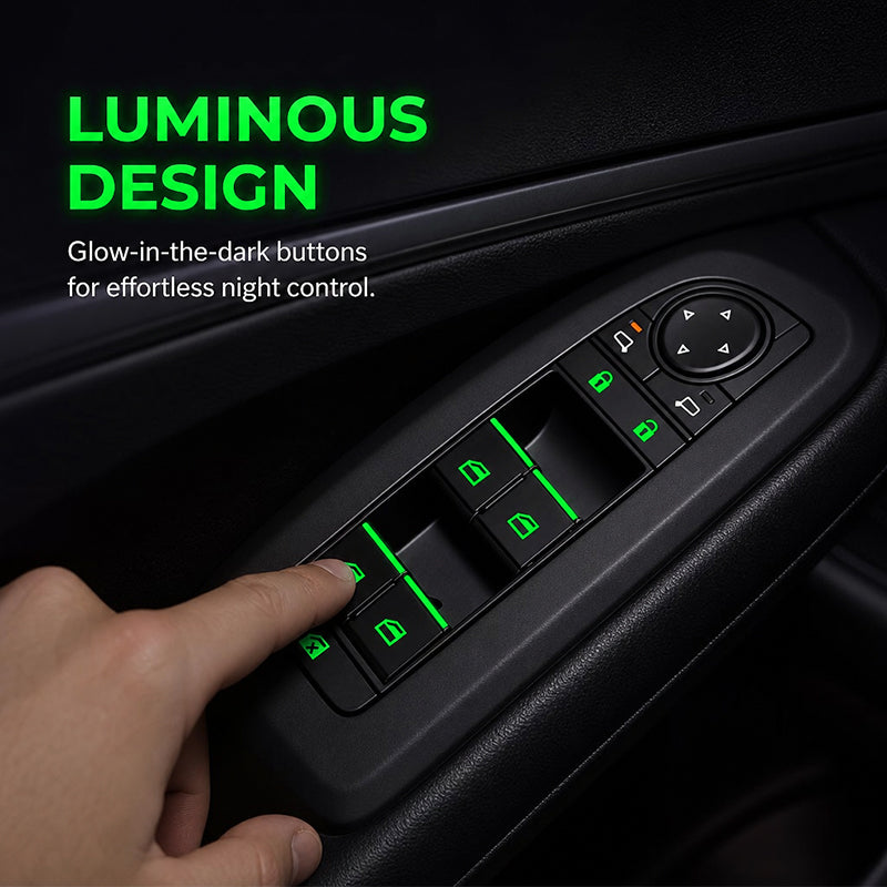 💡Autocollants lumineux pour interrupteur de lève-vitre de voiture - Bouton d'avertissement lumineux de nuit coloré